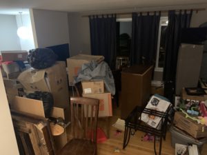 moving boxes in room